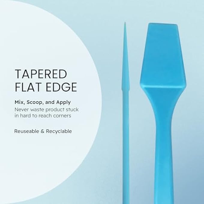 Pana 200PCS COSMETIC MAKE UP DISPOSABLE PLASTIC 2.5" SPATULAS SKIN CARE FACIAL CREAM MASK SPATULA (BLUE-200 PIECES IN A BOX) - Image 2